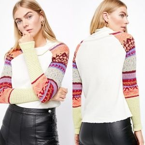 Free People Thermal Top Ivory Prism NWT